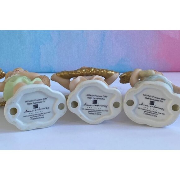 Home Interiors Precious Gifts Angel Cherub Set With Gifts 4" Porcelain - Picture 5 of 8